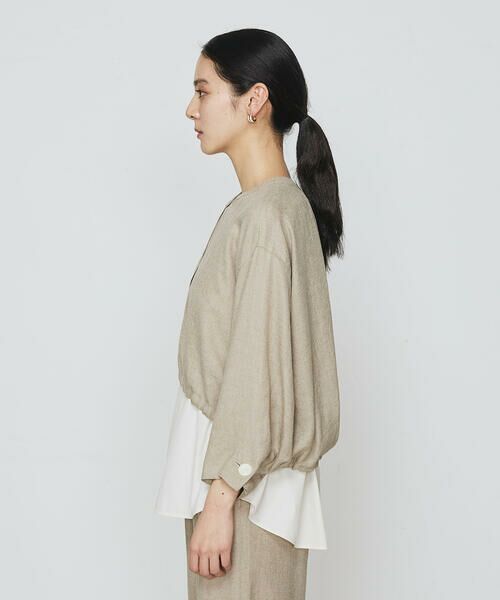 COMME CA PLATINUM / コムサ・プラチナ シャツ・ブラウス | 麻調合繊 レイヤードブルゾン | 詳細13