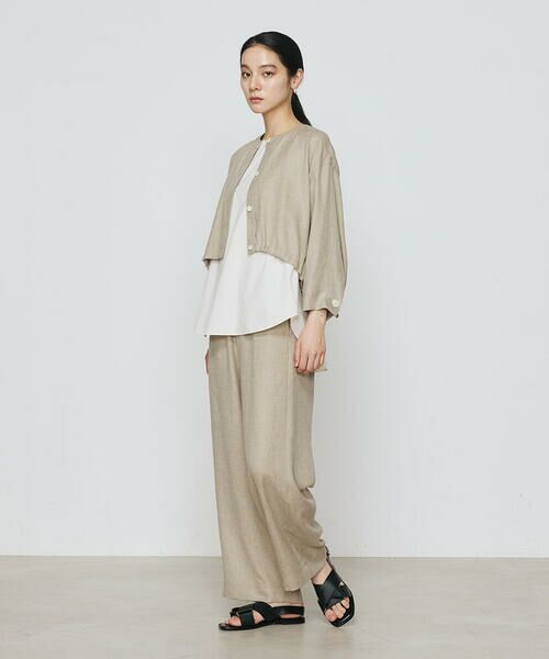 COMME CA PLATINUM / コムサ・プラチナ シャツ・ブラウス | 麻調合繊 レイヤードブルゾン | 詳細8