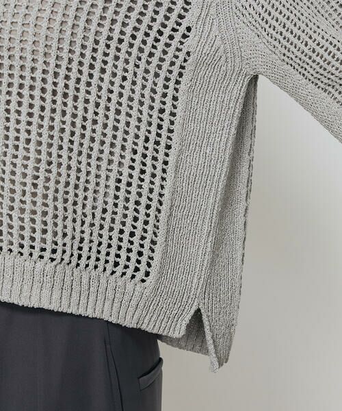 COMME CA PLATINUM / コムサ・プラチナ ニット・セーター | 【2WAY】和紙×peフリーゼヤーン スクエアメッシュカーディガン | 詳細18