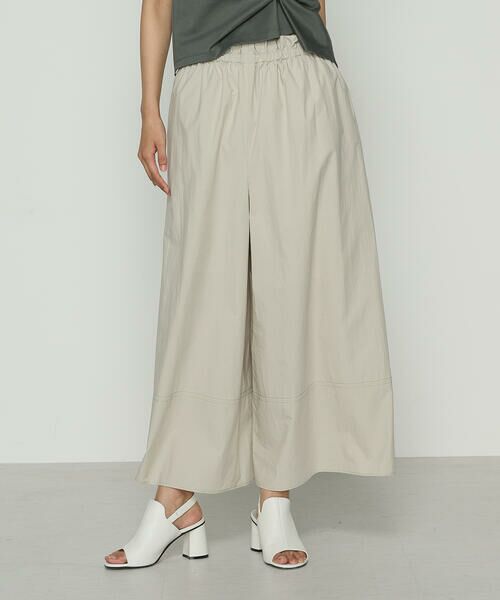 COMME CA PLATINUM / コムサ・プラチナ その他パンツ | コットンタイプライター ギャザーワイドパンツ(15:ベージュ)
