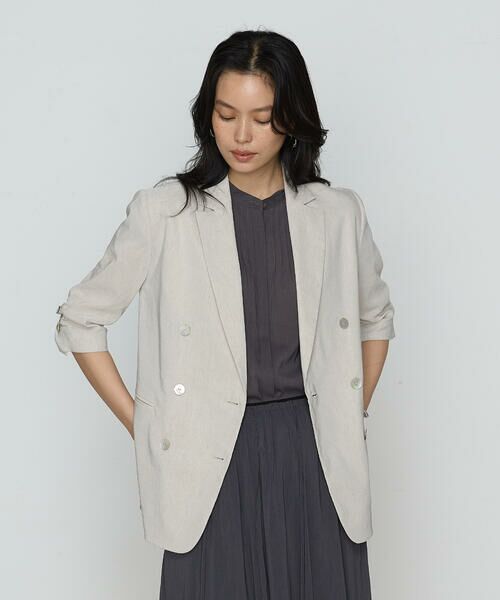 COMME CA PLATINUM/コムサ・プラチナ リネン ジャケット 15:亜麻色 7号 COMME CA PLATINUM/コムサ・プラチナ リネン ジャケット 15:亜麻色 7号