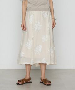 COMME CA PLATINUM / コムサ・プラチナ ロング・マキシ丈スカート | フラワージャカード アシンメトリースカート
