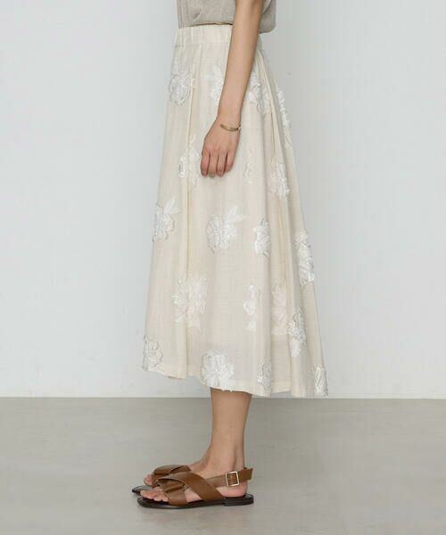 COMME CA PLATINUM / コムサ・プラチナ ロング・マキシ丈スカート | フラワージャカード アシンメトリースカート | 詳細4
