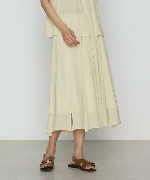 COMME CA PLATINUM / コムサ・プラチナ ロング・マキシ丈スカート | 【セットアップ対応】シャンブレーカッセン スカート(18:レモンイエロー)