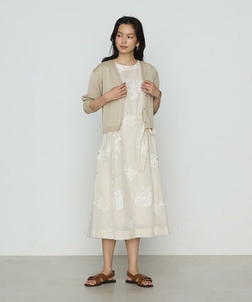 COMME CA PLATINUM / コムサ・プラチナ カーディガン・ボレロ | ラメリネンニット カーディガン | 詳細5