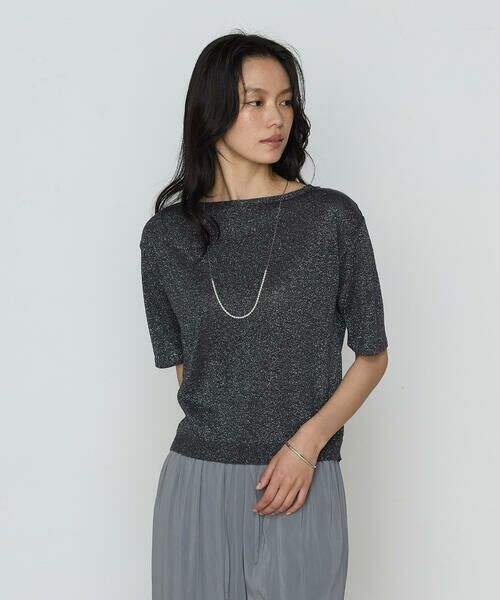COMME CA PLATINUM / コムサ・プラチナ ニット・セーター | ラメリネンニット プルオーバー | 詳細4