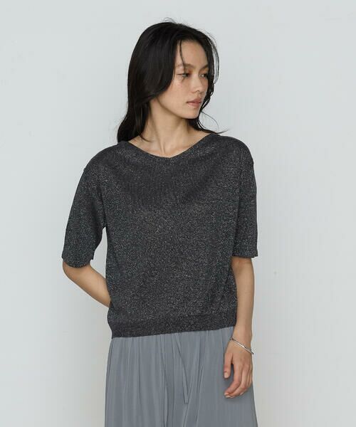 COMME CA PLATINUM / コムサ・プラチナ ニット・セーター | ラメリネンニット プルオーバー | 詳細6