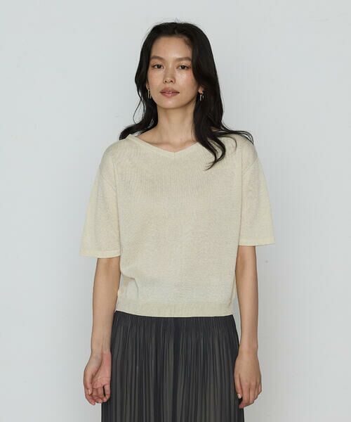 COMME CA PLATINUM / コムサ・プラチナ ニット・セーター | ラメリネンニット プルオーバー | 詳細22