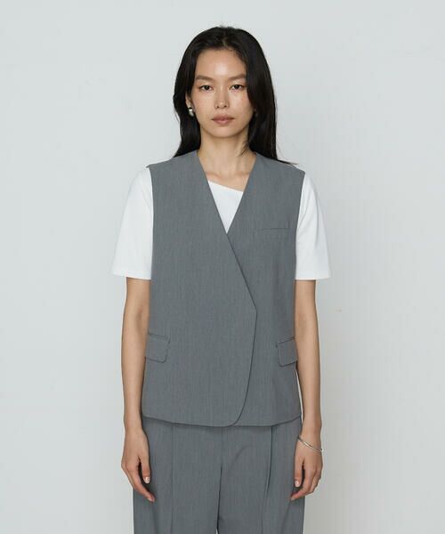 COMME CA PLATINUM / コムサ・プラチナ ベスト | クリアウーリー ジレ | 詳細4