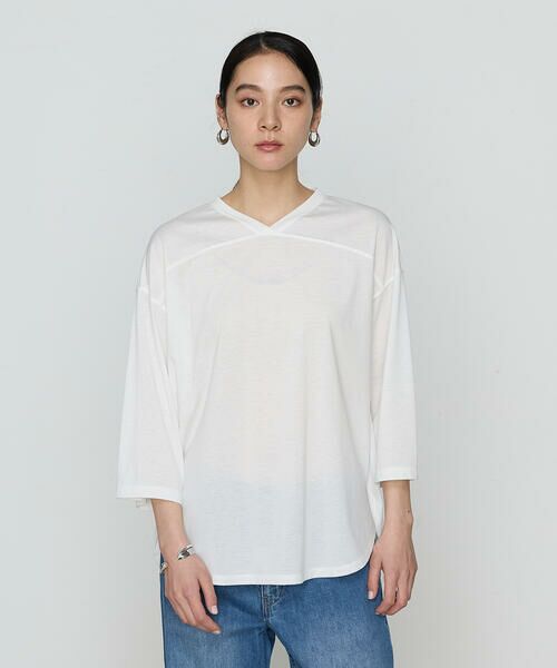 COMME CA PLATINUM / コムサ・プラチナ カットソー | 36Gポリエステル／レーヨン天竺 Vネックカットソー | 詳細5