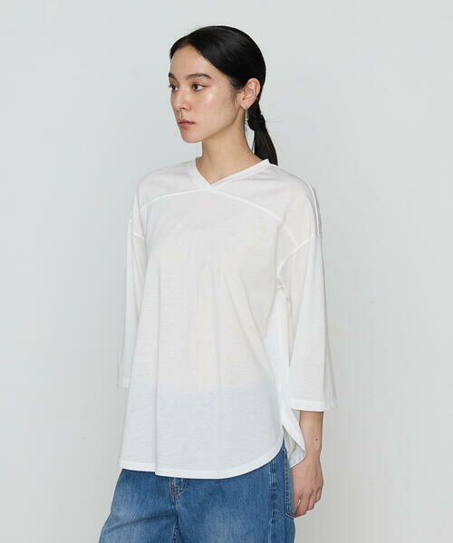 COMME CA PLATINUM / コムサ・プラチナ カットソー | 36Gポリエステル／レーヨン天竺 Vネックカットソー | 詳細6