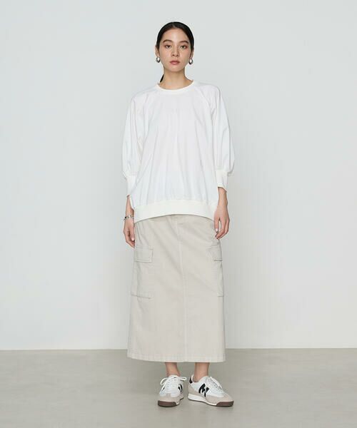 COMME CA PLATINUM / コムサ・プラチナ ロング・マキシ丈スカート | 80ozコットン逆目ツイル ロングスカート | 詳細1