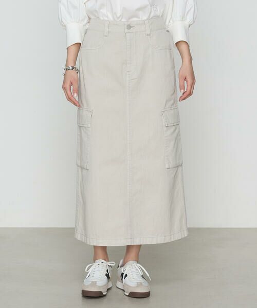 COMME CA PLATINUM / コムサ・プラチナ ロング・マキシ丈スカート | 80ozコットン逆目ツイル ロングスカート | 詳細4