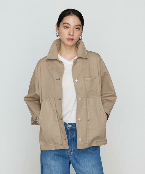 リネンヘリンボンカバーオール セール】 80ozコットン逆目ツイル カバーオール （ブルゾン