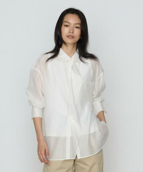 COMME CA PLATINUM / コムサ・プラチナ シャツ・ブラウス | シアーキュプラシルク シャツ | 詳細3