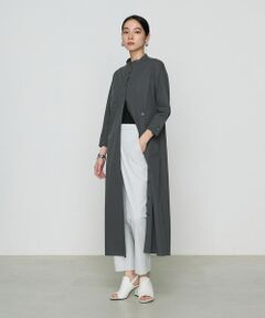 COMME CA PLATINUM / コムサ・プラチナ ロング・マキシ丈ワンピース | ストレッチタフタ シャツドレス