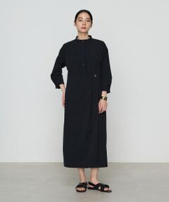 COMME CA PLATINUM / コムサ・プラチナ ロング・マキシ丈ワンピース | ストレッチタフタ シャツドレス