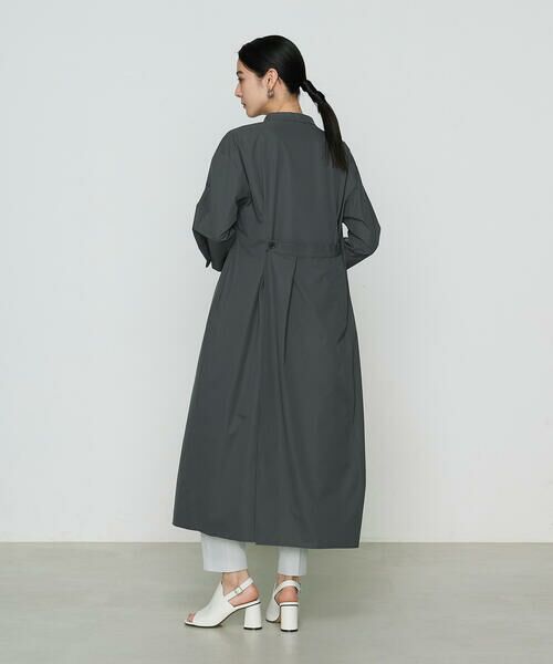 COMME CA PLATINUM / コムサ・プラチナ ロング・マキシ丈ワンピース | ストレッチタフタ シャツドレス | 詳細9