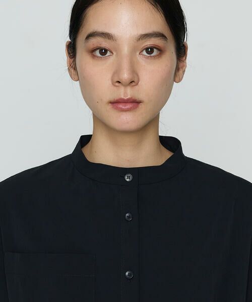 COMME CA PLATINUM / コムサ・プラチナ ロング・マキシ丈ワンピース | ストレッチタフタ シャツドレス | 詳細16