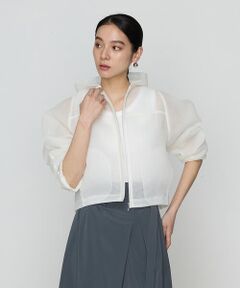 COMME CA PLATINUM / コムサ・プラチナ ブルゾン | ラッセルメッシュダンボール シアーブルゾン