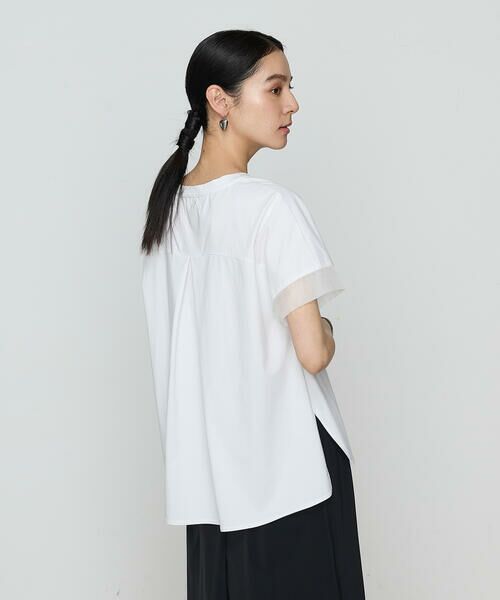 COMME CA PLATINUM / コムサ・プラチナ Tシャツ | プレーティング天竺 袖シアーTシャツ | 詳細2