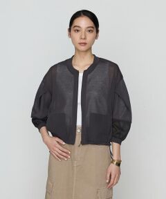 COMME CA PLATINUM / コムサ・プラチナ カーディガン・ボレロ | オーガニックコットン×リサイクルPe シアーブルゾン