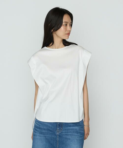 COMME CA PLATINUM / コムサ・プラチナ Tシャツ | コットン強撚ポンチ ショルダータックTシャツ | 詳細5