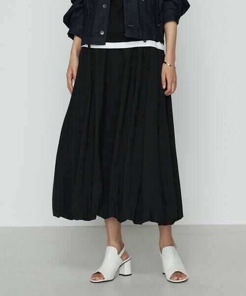 COMME CA PLATINUM / コムサ・プラチナ ロング・マキシ丈スカート | タイプライター バルーンスカート(05:ブラック)