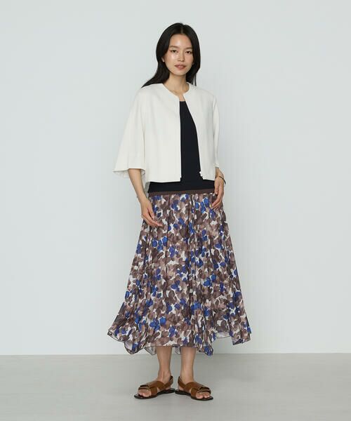 COMME CA PLATINUM / コムサ・プラチナ ロング・マキシ丈スカート | 強撚カッセンアートプリント ハンカチーフヘムスカート | 詳細2