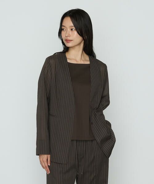 COMME CA PLATINUM / コムサ・プラチナ セットアップ | 【セットアップ対応】シアーボイルストライプ ジャケット | 詳細16
