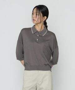 COMME CA PLATINUM / コムサ・プラチナ ニット・セーター | 14G天竺編 ポロニットプルオーバー