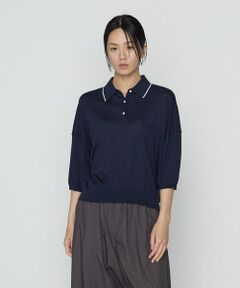 COMME CA PLATINUM / コムサ・プラチナ ニット・セーター | 14G天竺編 ポロニットプルオーバー