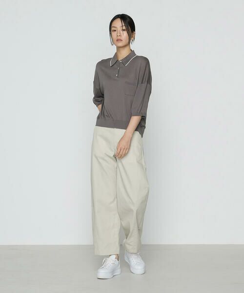 COMME CA PLATINUM / コムサ・プラチナ ニット・セーター | 14G天竺編 ポロニットプルオーバー | 詳細1