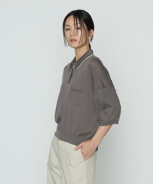 COMME CA PLATINUM / コムサ・プラチナ ニット・セーター | 14G天竺編 ポロニットプルオーバー | 詳細6