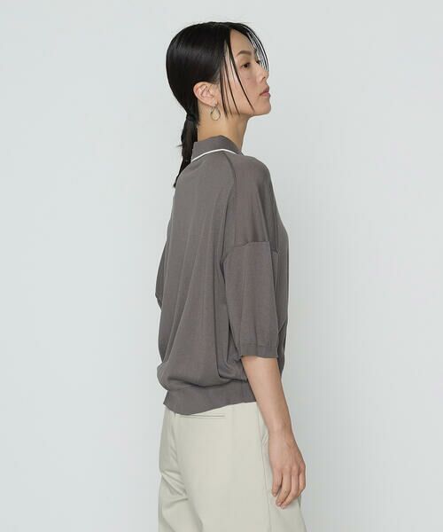 COMME CA PLATINUM / コムサ・プラチナ ニット・セーター | 14G天竺編 ポロニットプルオーバー | 詳細8