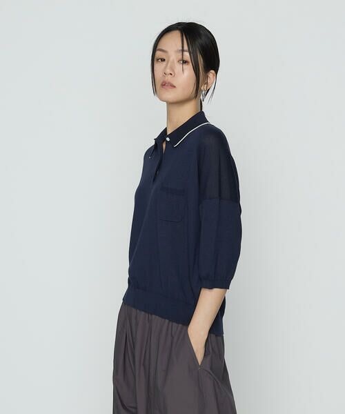 COMME CA PLATINUM / コムサ・プラチナ ニット・セーター | 14G天竺編 ポロニットプルオーバー | 詳細14