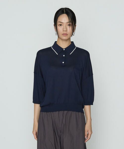 COMME CA PLATINUM / コムサ・プラチナ ニット・セーター | 14G天竺編 ポロニットプルオーバー | 詳細15