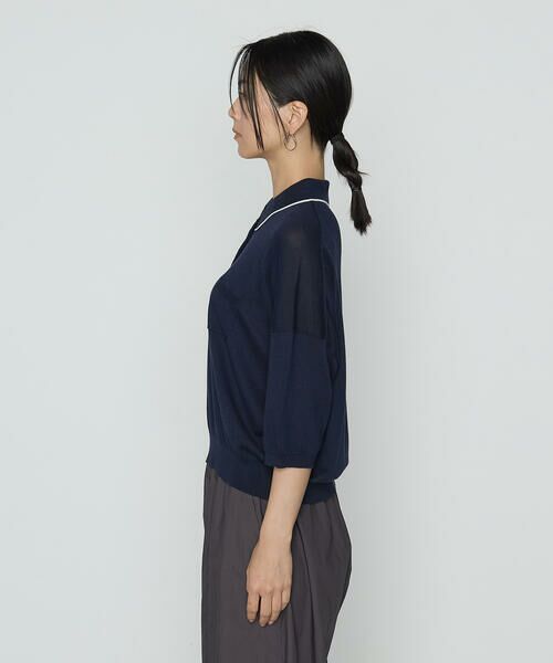 COMME CA PLATINUM / コムサ・プラチナ ニット・セーター | 14G天竺編 ポロニットプルオーバー | 詳細16