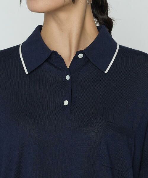 COMME CA PLATINUM / コムサ・プラチナ ニット・セーター | 14G天竺編 ポロニットプルオーバー | 詳細18
