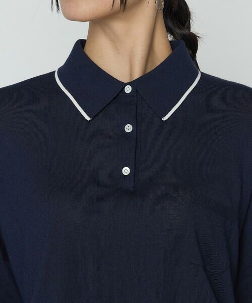 COMME CA PLATINUM / コムサ・プラチナ ニット・セーター | 14G天竺編 ポロニットプルオーバー | 詳細19
