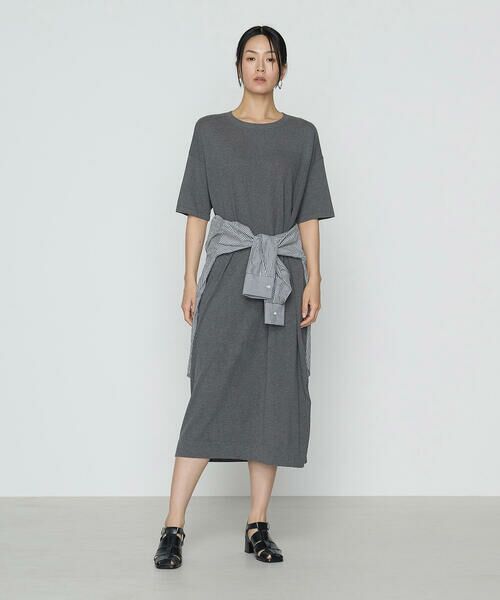 COMME CA PLATINUM / コムサ・プラチナ ロング・マキシ丈ワンピース | 14G強撚天竺編 ニットワンピース | 詳細1