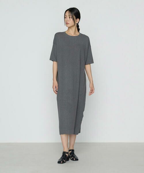 COMME CA PLATINUM / コムサ・プラチナ ロング・マキシ丈ワンピース | 14G強撚天竺編 ニットワンピース | 詳細2