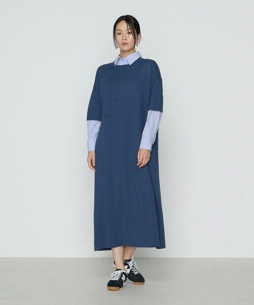 COMME CA PLATINUM / コムサ・プラチナ ロング・マキシ丈ワンピース | 14G強撚天竺編 ニットワンピース | 詳細11