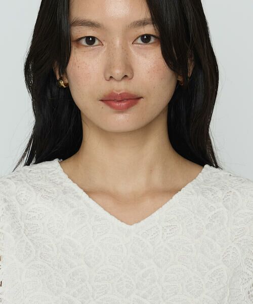 COMME CA PLATINUM / コムサ・プラチナ シャツ・ブラウス | リーフ柄ラッセルレース ブラウス | 詳細8