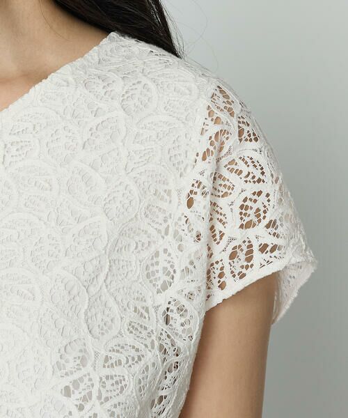 COMME CA PLATINUM / コムサ・プラチナ シャツ・ブラウス | リーフ柄ラッセルレース ブラウス | 詳細10