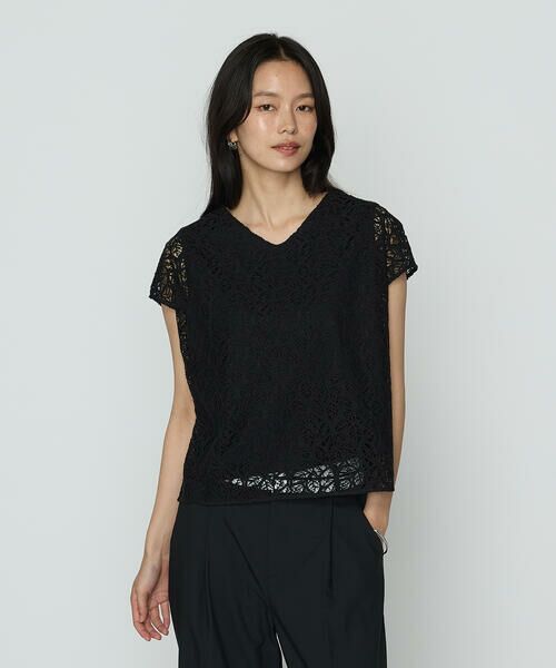 COMME CA PLATINUM / コムサ・プラチナ シャツ・ブラウス | リーフ柄ラッセルレース ブラウス | 詳細17