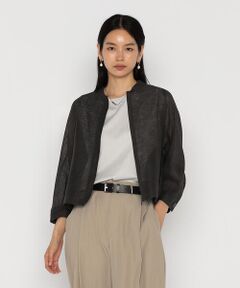 COMME CA PLATINUM / コムサ・プラチナ ブルゾン | 綿麻からみ 麻メッシュブルゾン