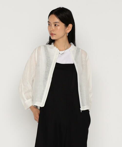 COMME CA PLATINUM / コムサ・プラチナ ブルゾン | 綿麻からみ 麻メッシュブルゾン | 詳細3