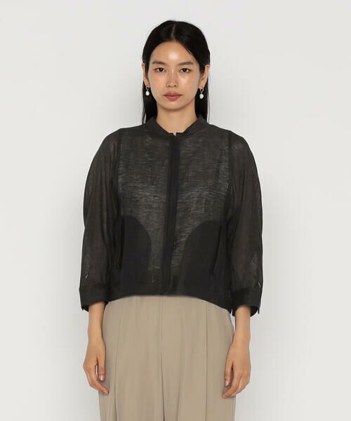 COMME CA PLATINUM / コムサ・プラチナ ブルゾン | 綿麻からみ 麻メッシュブルゾン | 詳細9