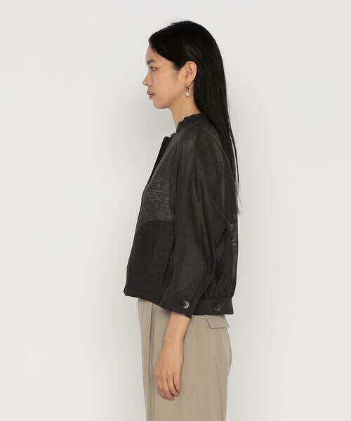 COMME CA PLATINUM / コムサ・プラチナ ブルゾン | 綿麻からみ 麻メッシュブルゾン | 詳細10